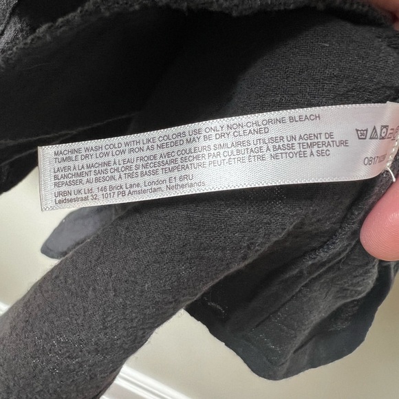 NWT FREE PEOPLE Babydoll Mini Dress For The Moment Boho Empire Waist Y2K Black M - Picture 8 of 10